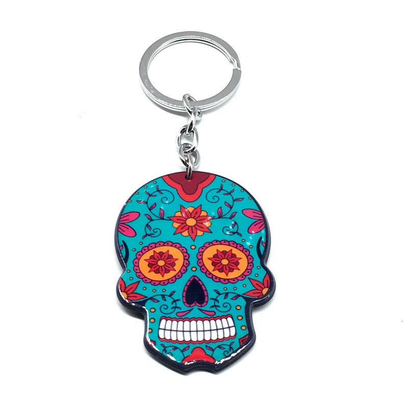 Wholesale Acrylic Halloween Mexican Skull Keychain